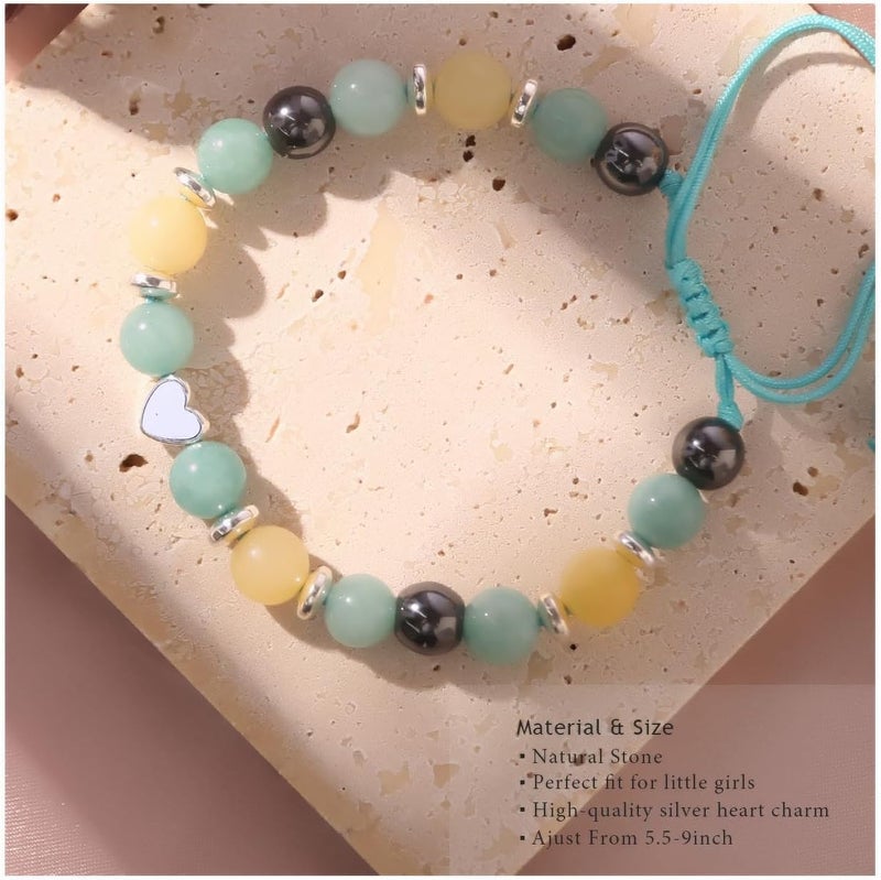 Chuchoter To My Daughter/Granddaughter/Niece Bracelet,Sweet Heart Natural Stone Beaded Bracelet For girl,Birthday Christmas Valentines Graduation Gifts for girl - Image 2